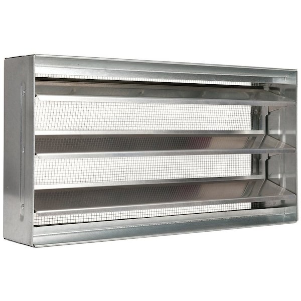 Master Flow Foundation Vent, 15-3/8 in W, 8 in H, 73 sq-in Net Free Ventilating Area, Aluminum - BVSII