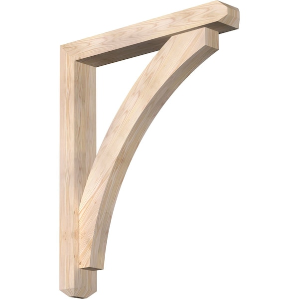 Ekena Millwork Thorton Craftsman Smooth Bracket w/ Offset Brace, Douglas Fir, 5 1/2"W x 36"D x 44"H - BKT0604X36X44THR04SDF