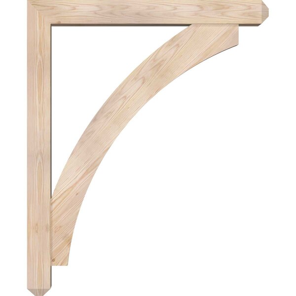 Ekena Millwork Thorton Craftsman Smooth Bracket w/ Offset Brace, Douglas Fir, 5 1/2"W x 36"D x 44"H - BKT0604X36X44THR04SDF