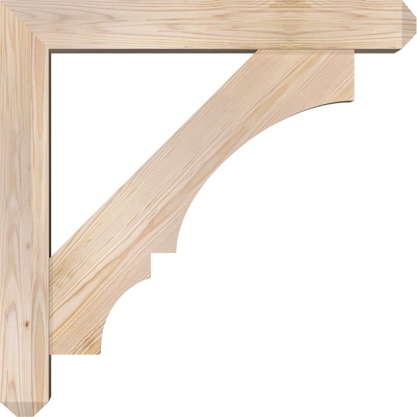 Ekena Millwork Balboa Craftsman Smooth Bracket w/ Offset Brace, Douglas Fir, 5 1/2"W x 30"D x 30"H - BKT0604X30X30BOA04SDF