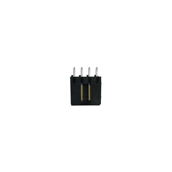 Conector de placa Fci, 4 contactos, 1 fila, macho, recto, paso de 0.1 pulgadas, terminal de soldadura, bloqueo, - 69167-104