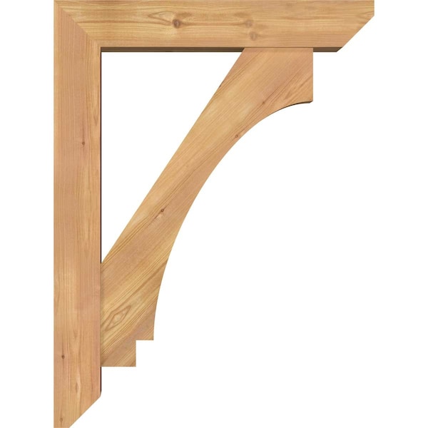 Ekena Millwork Imperial Slat Smooth Bracket w/ Offset Brace, Western Red Cedar, 5 1/2"W x 24"D x 32"H - BKT0604X24X32IMP06SWR