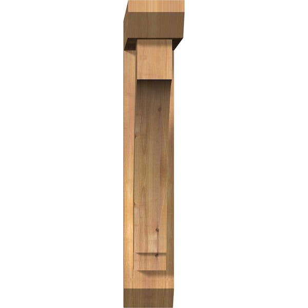Ekena Millwork Imperial Slat Smooth Bracket w/ Offset Brace, Western Red Cedar, 5 1/2"W x 24"D x 32"H - BKT0604X24X32IMP06SWR