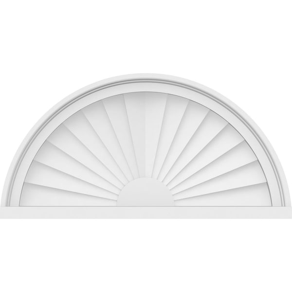 Ekena Millwork Half Round Sunburst Architectural Grade PVC Pediment, 24"W x 12"H x 2"P - PEDPS024X120HRO01