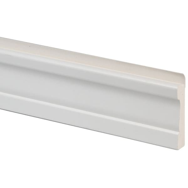 Inteplast Group Wainscot Base Moulding, 8 ft L, 158 in W, 1116 in Thick, PVC, White - 16230800891