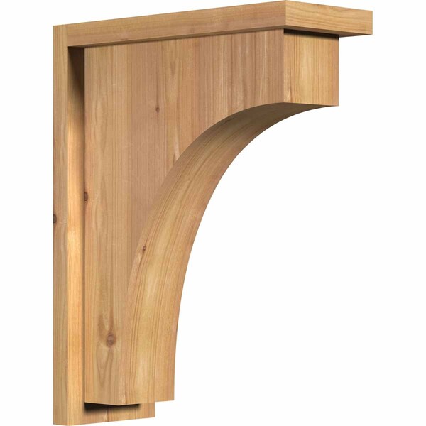 Ekena Millwork Huntington Smooth Corbel w/Backplate, Western Red Cedar, 5 1/2"W x 14"D x 18"H - COR06X14X18HUN01SWR