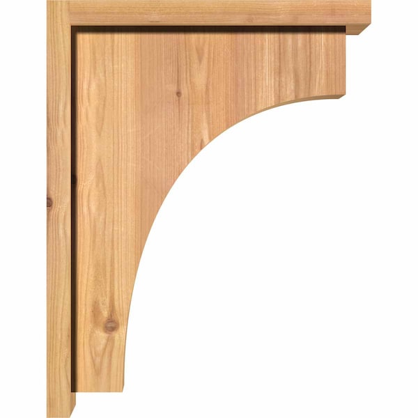 Ekena Millwork Huntington Smooth Corbel w/Backplate, Western Red Cedar, 5 1/2"W x 14"D x 18"H - COR06X14X18HUN01SWR