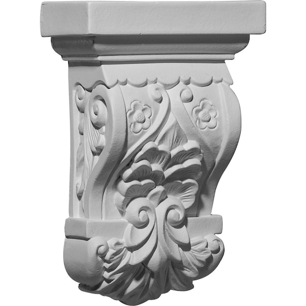 Ekena Millwork 5 1/2"W x 2 3/4"D x 8 1/4"H Emery Leaf Corbel - COR05X02X08EM