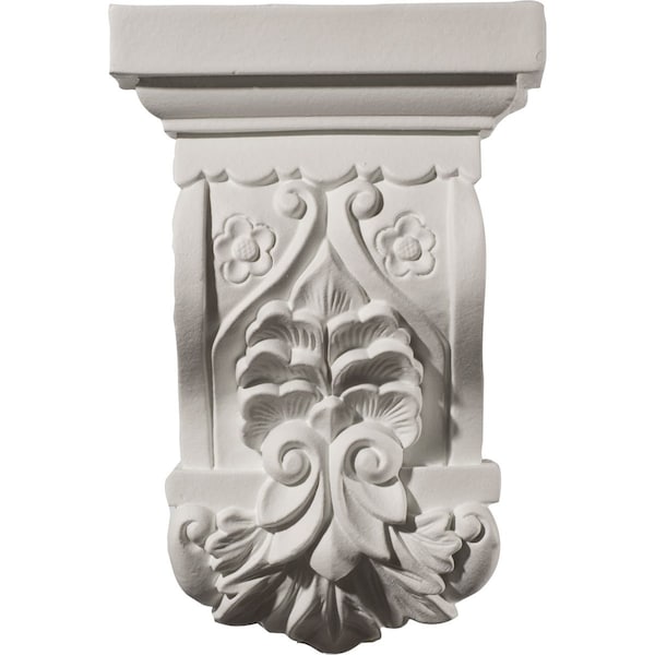 Ekena Millwork 5 1/2"W x 2 3/4"D x 8 1/4"H Emery Leaf Corbel - COR05X02X08EM