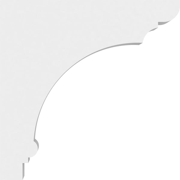 Ekena Millwork Standard Hughes Architectural Grade PVC Bracket, 2"W x 8"D x 8"H - BKTP02X08X08HUG