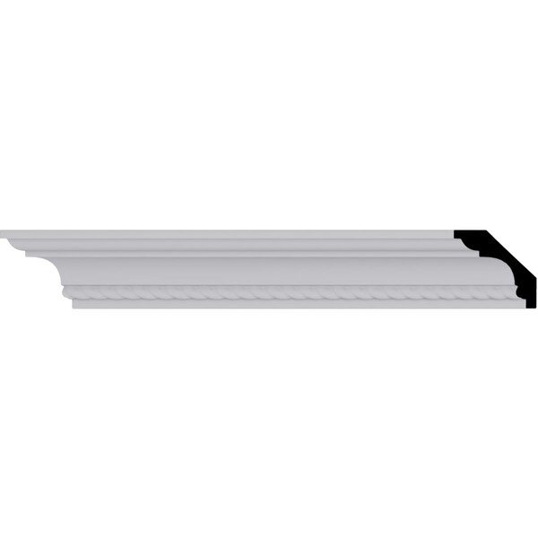 Ekena Millwork 2 1/4"H x 2 3/8"P x 3 1/4"F x 94 1/2"L, (1/2" Repeat) Edinburgh Roped Crown Moulding - MLD02X02X03ED
