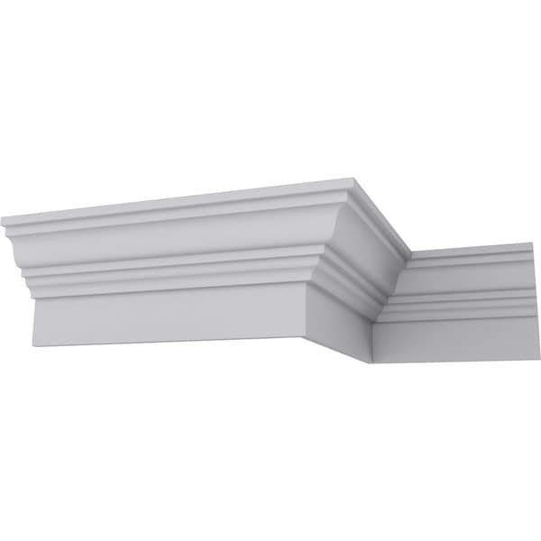 Ekena Millwork Crown Fascia Moulding, Polyurethane, 96 in L, 12-1/8 in H, Factory Primed - MLD12X07X14FA