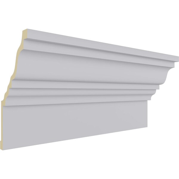 Ekena Millwork Crown Fascia Moulding, Polyurethane, 96 in L, 12-1/8 in H, Factory Primed - MLD12X07X14FA