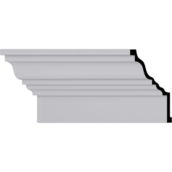 Ekena Millwork Crown Fascia Moulding, Polyurethane, 96 in L, 12-1/8 in H, Factory Primed - MLD12X07X14FA