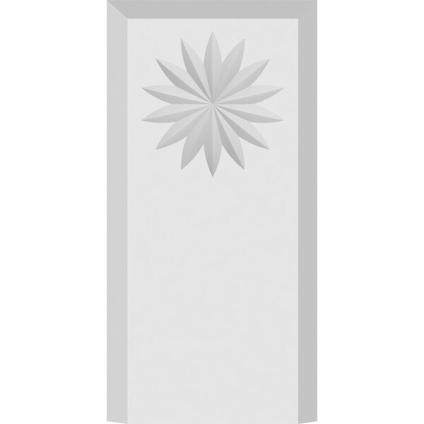 Ekena Millwork Standard Foster Flower Plinth Block With Beveled Edge, 2 1/2"W x 5"H x 1"P - PBP025X050X100FOS10