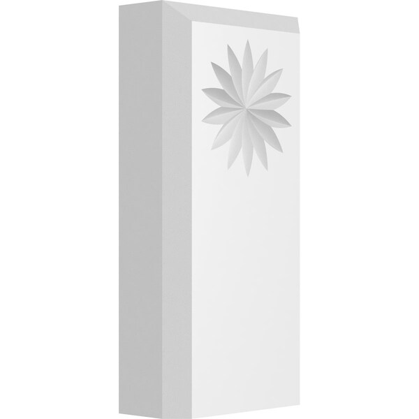 Ekena Millwork Standard Foster Flower Plinth Block With Beveled Edge, 2 1/2"W x 5"H x 1"P - PBP025X050X100FOS10