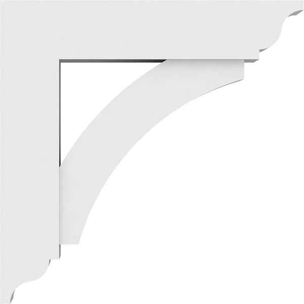 Ekena Millwork Standard Thorton Architectural Grade PVC Bracket with Traditional Ends, 3"W x 18"D x 18"H - BKTP03X18X18THR01