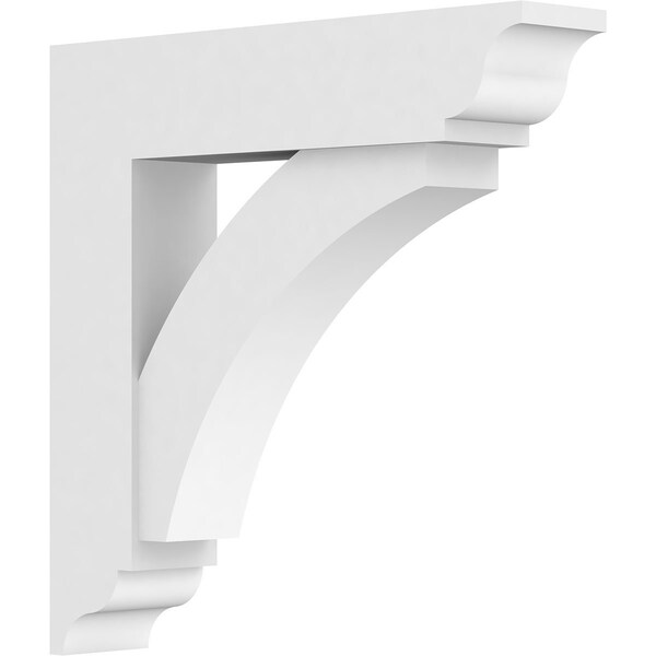 Ekena Millwork Standard Thorton Architectural Grade PVC Bracket with Traditional Ends, 3"W x 18"D x 18"H - BKTP03X18X18THR01