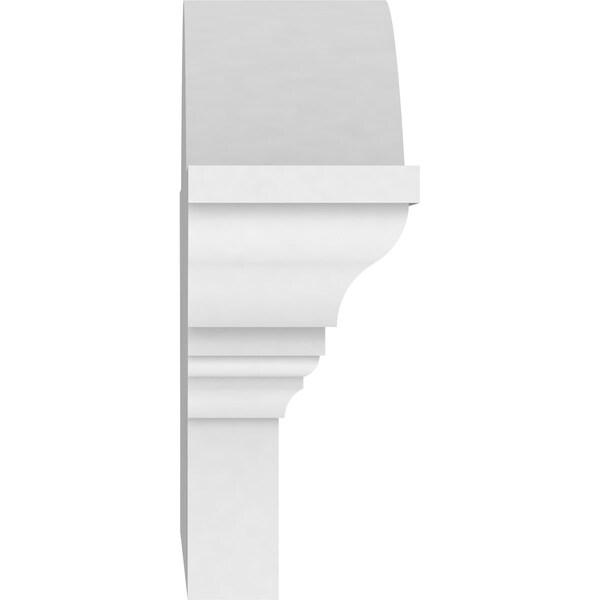 Ekena Millwork Segment Arch W/ Flankers Sunburst Architectural Grade PVC Pediment, 24"W x 7"H x 2-1/2"P - PEDPS024X070SGF01