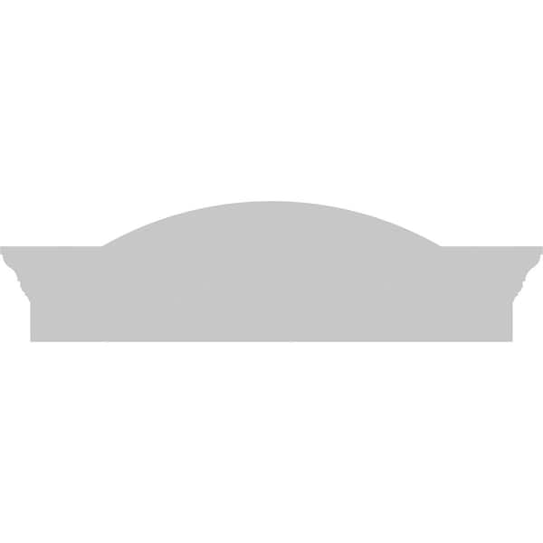 Ekena Millwork Segment Arch W/ Flankers Sunburst Architectural Grade PVC Pediment, 24"W x 7"H x 2-1/2"P - PEDPS024X070SGF01