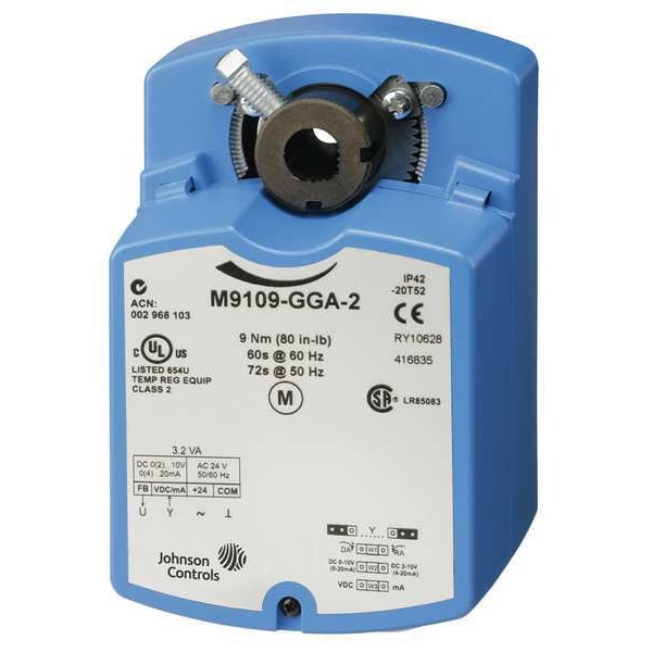 Johnson Controls Electric Actuator, 80 in.-lb.-4 to 131F - M9109-GGC-5