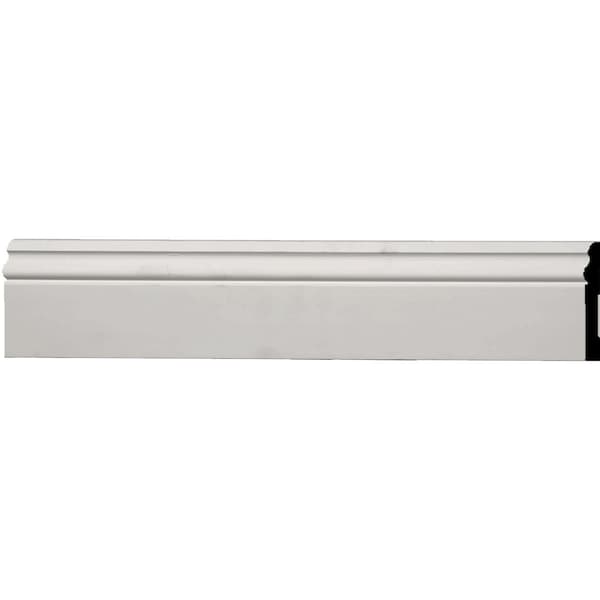 Ekena Millwork Baseboard Moulding, Polyurethane, 96 in L, 3-3/4 in H - BBD03X00AB