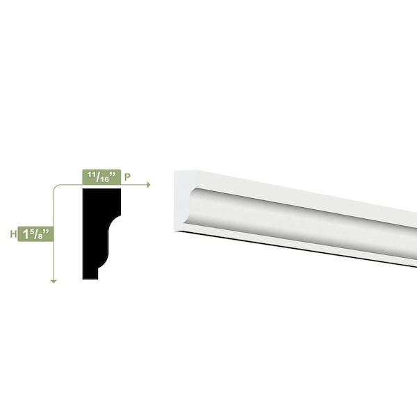 Ekena Millwork WM210 - 1 5/8"H x 5/8"P x 96"L Shingle Moulding, PVC - WM210X96SWPV