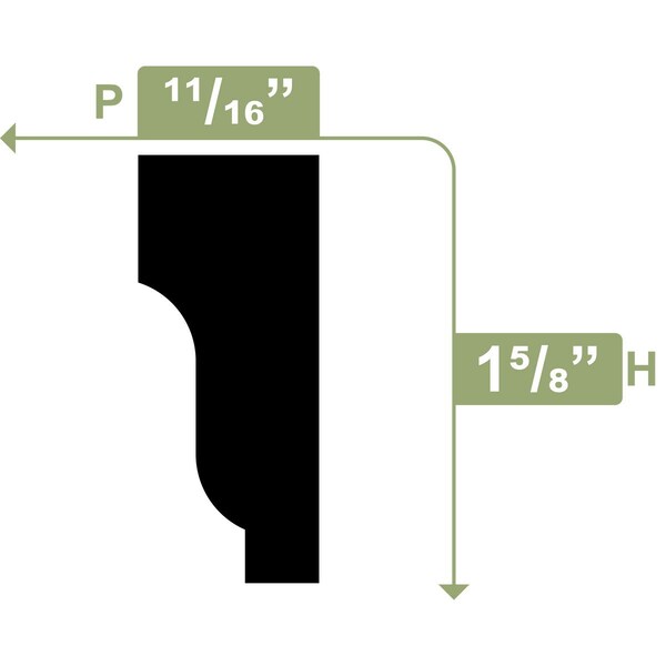 Ekena Millwork WM210 - 1 5/8"H x 5/8"P x 96"L Shingle Moulding, PVC - WM210X96SWPV