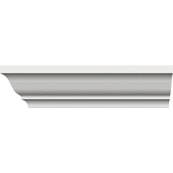 Ekena Millwork WM49 - 3"H x 2 1/8"P x 3 5/8"F x 96"L Crown Moulding, PVC - WM49X96SWPV
