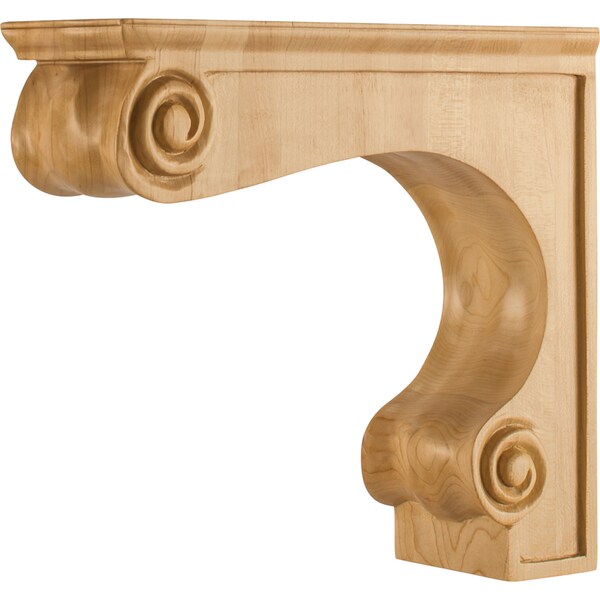 Hardware Resources 3-3/8" Wx10"Dx9"H Rubberwood Range Hood Corbel - COR9-2RW