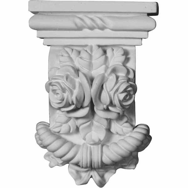 Ekena Millwork 3 7/8"W x 2 1/4"D x 5 3/4"H Rose Corbel - COR04X02X06RO