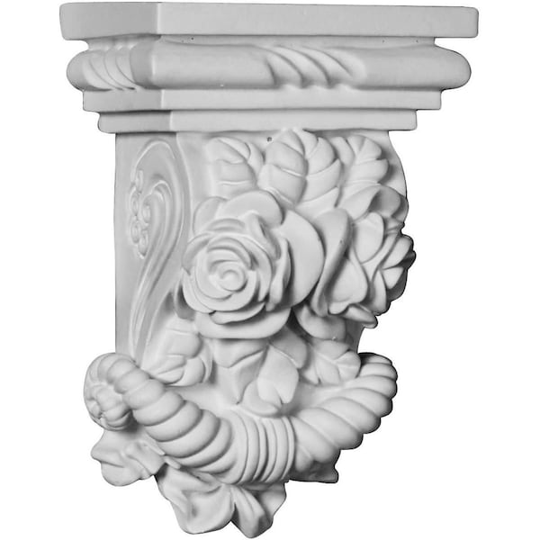 Ekena Millwork 3 7/8"W x 2 1/4"D x 5 3/4"H Rose Corbel - COR04X02X06RO