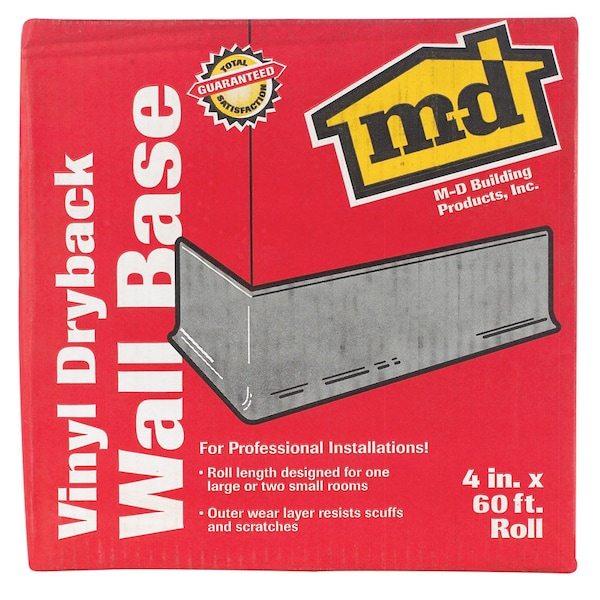 M-D Building Products M-D Building Products 4 in. H X 0.08 in. W X 60 ft. L Prefinished Black Vinyl Wall Base - 73896