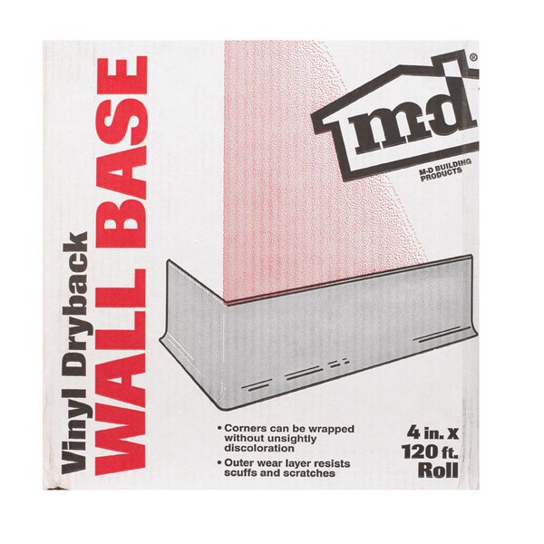 M-D Building Products M-D Building Products 4 in. H X 0.08 in. W X 120 ft. L Dry Back Silver Gray Vinyl Wall Base - 75499