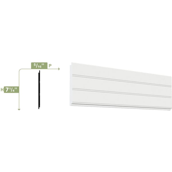 Ekena Millwork 7 1/4"H x 5/16"P x 96"L Reversible Bead/Nickel Gap Wainscot Moulding, PVC - MLD05X01X96RBSWPV