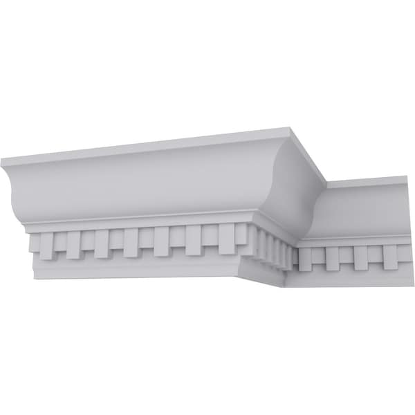 Ekena Millwork 4 5/8"H x 2 7/8"P x 5 1/2"F x 94 1/2"L, (1 3/8" Repeat) Dentil Crown Moulding - MLD05X03X05DE