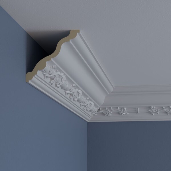 Ekena Millwork 4 1/2"H x 4 3/4"P x 6 5/8"F x 94 1/2"L Francis Crown Moulding - MLD05X05X07FR