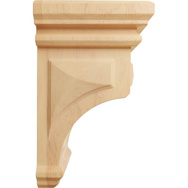 Ekena Millwork 3 1/2"W x 3 3/4"D x 6"H Mini Woodruff Wood Corbel, Red Oak - CORW03X03X06WFRO