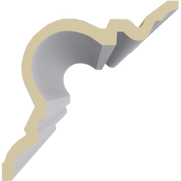 Ekena Millwork 7 1/4"H x 7 1/8"P x 9 7/8"F x 94 1/2"L, Devon Smooth Crown Moulding - MLD07X07X09DE