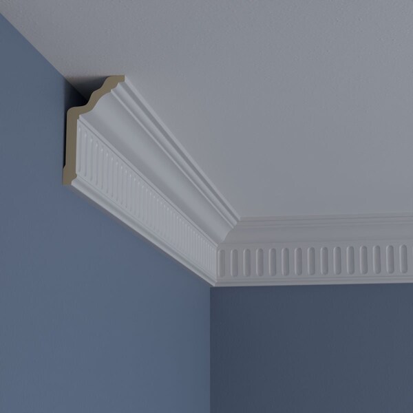 Ekena Millwork 4"H x 2 1/4"P x 4 1/2"F x 94 1/2"L Viceroy Crown Moulding - MLD04X02X04VI