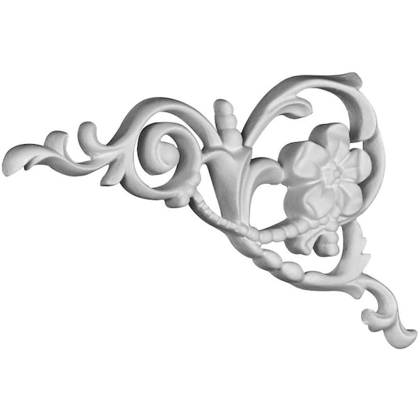 Ekena Millwork 5 7/8"W x 4"H x 1/2"P Colton Flower Onlay, Left - ONL06X04X01CO-L