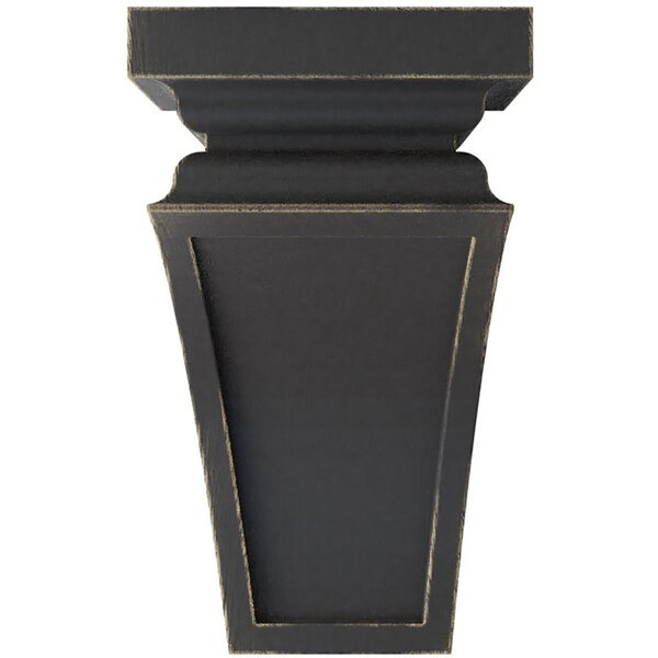 Ekena Millwork 3 1/2"W x 3 3/4"D x 6"H Mini Nevio Wood Vintage Decor Corbel, Black - CORWD03X03X06NEBL