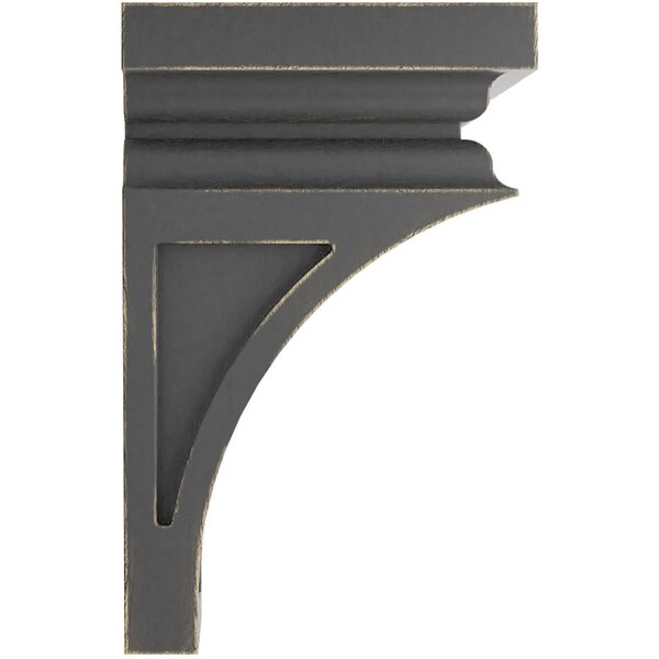 Ekena Millwork 3 1/2"W x 3 3/4"D x 6"H Mini Nevio Wood Vintage Decor Corbel, Black - CORWD03X03X06NEBL