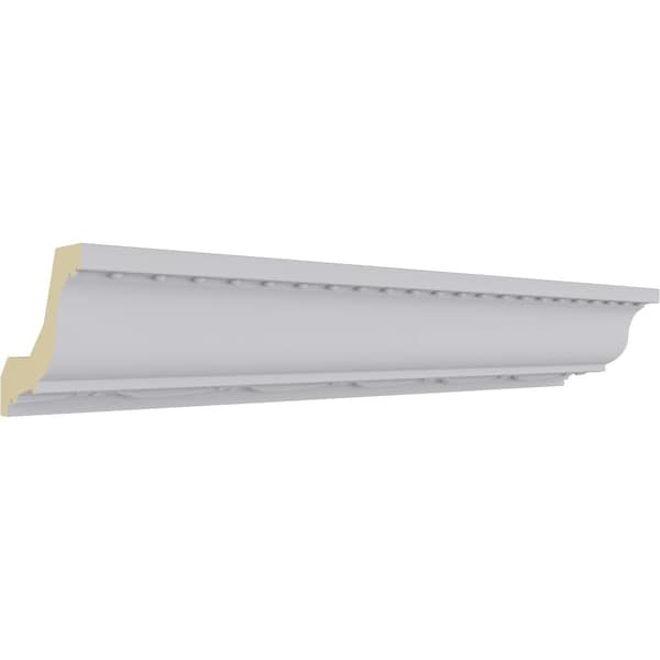Ekena Millwork 3"H x 3 5/8"P x 4 5/8"F x 94 1/2"L, (2 3/4" Repeat), Federal Crown Moulding - MLD03X03X04FE