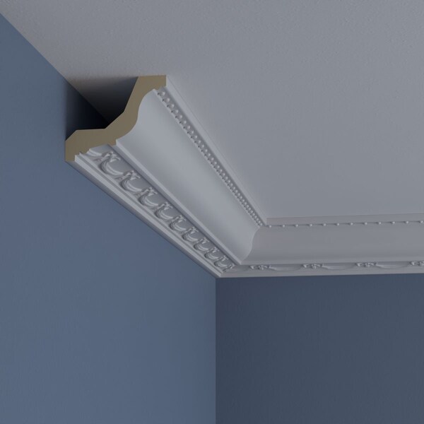 Ekena Millwork 3"H x 3 5/8"P x 4 5/8"F x 94 1/2"L, (2 3/4" Repeat), Federal Crown Moulding - MLD03X03X04FE
