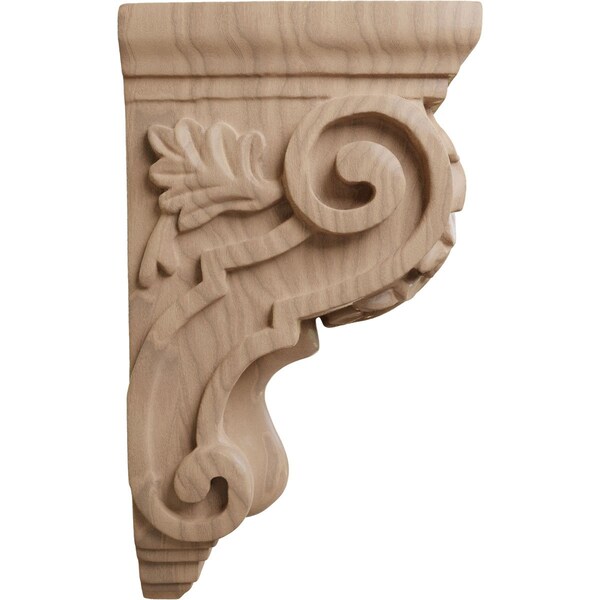 Ekena Millwork 3 1/2"W x 4"D x 7"H Small Traditional Acanthus Corbel, Mahogany - CORW03X04X07TAGM