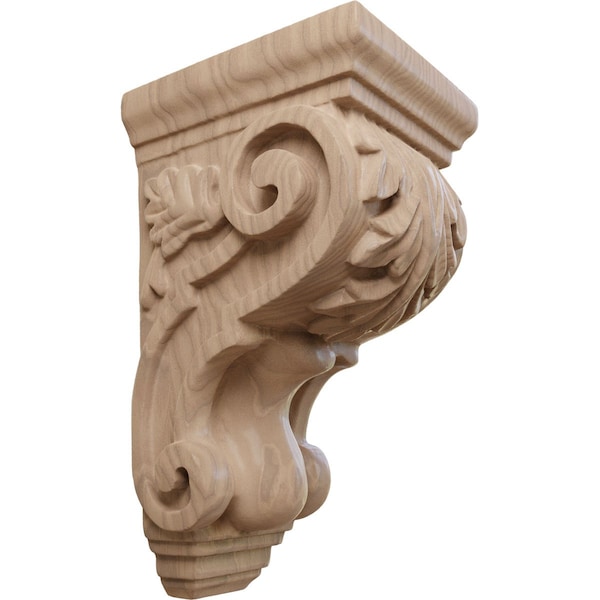Ekena Millwork 3 1/2"W x 4"D x 7"H Small Traditional Acanthus Corbel, Mahogany - CORW03X04X07TAGM