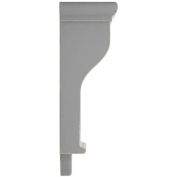 Ekena Millwork 4"W x 4"D x 12"H Arts and Crafts Wood Vintage Decor Corbel, Pebble Grey - CORWD04X04X12ARPG