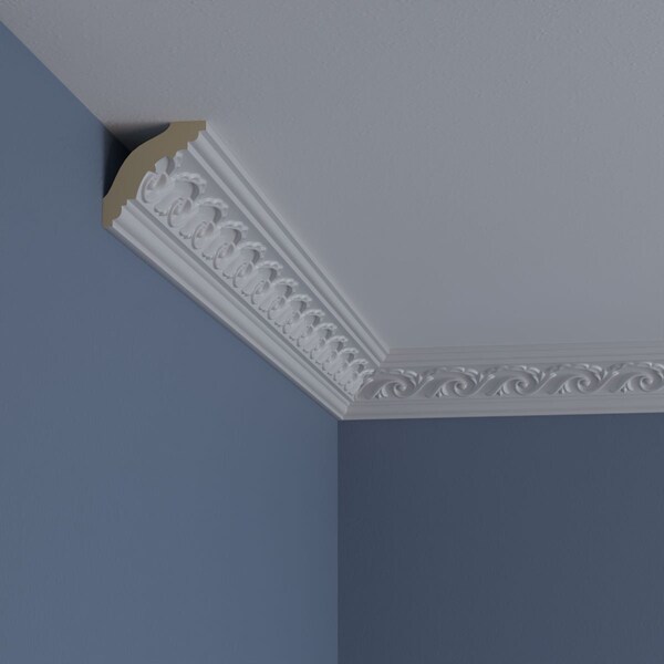 Ekena Millwork 2 3/8"H x 2 3/8"P x 3 3/8"F x 94 1/2"L Versailles Crown Moulding - MLD02X02X03VE