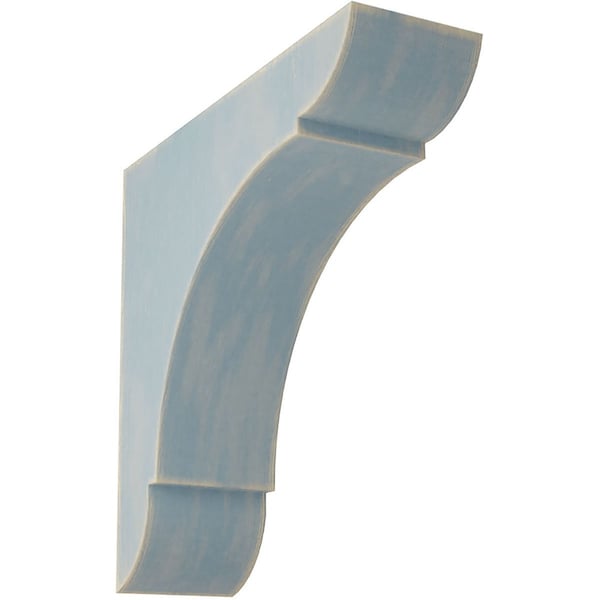 Ekena Millwork 1 3/4"W x 6"D x 6"H Small Olympic Wood Vintage Decor Bracket, Driftwood Blue - BKTWD01X06X06OLBU